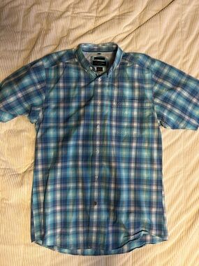 Ariat Shirt Mens M Pro Series Fitted Blue Plaid S/S